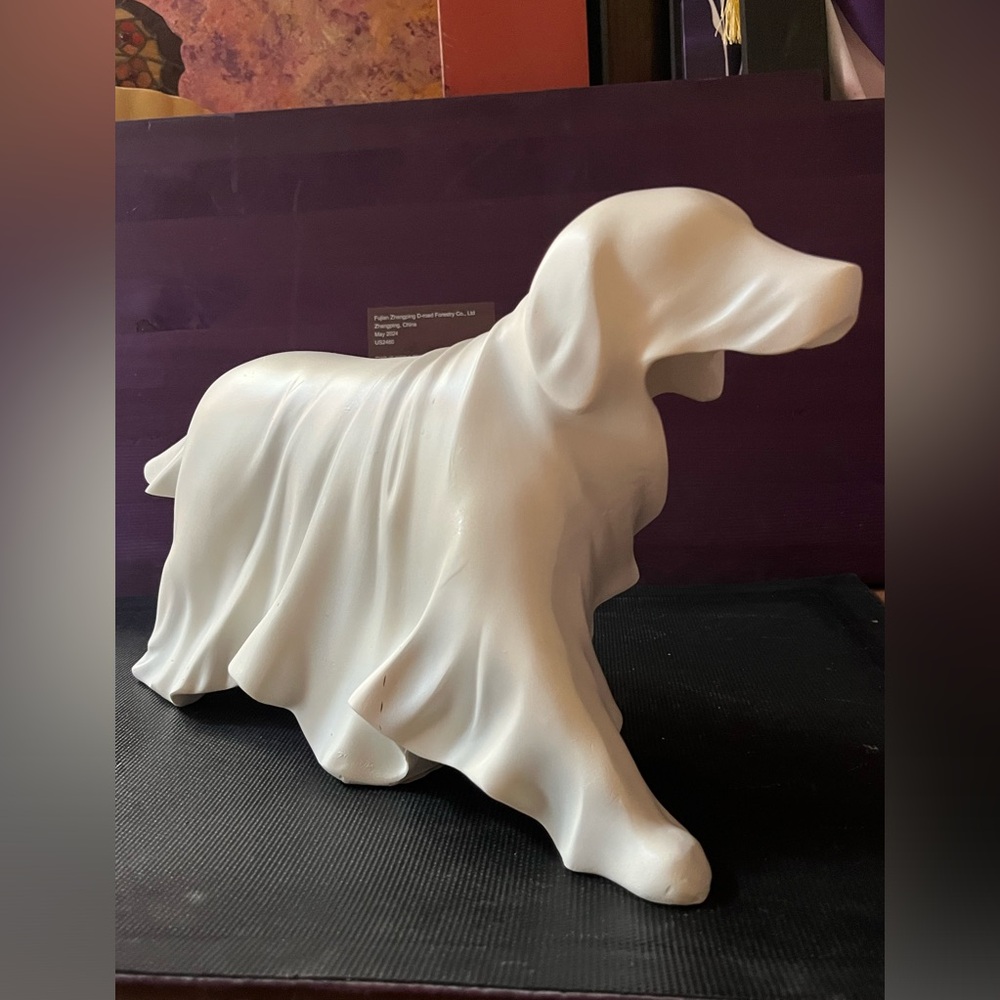Cracker Barrel Purple and White Ghost Dog Figurine - Picture 2 of 6